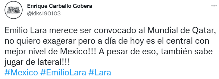 Afición pide a Emilio Lara para Qatar 2022. (Twitter)