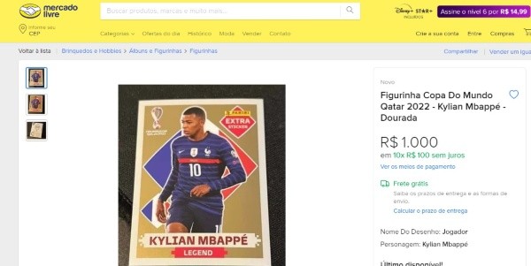 Figurinha Copa 2022 Legend Kylian Mbappé Bronze Oficial