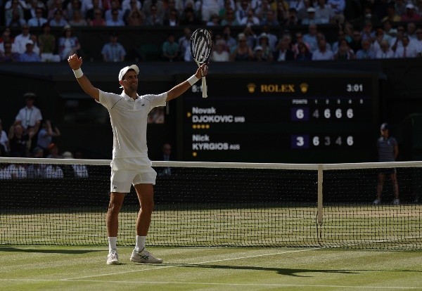Novak Djokovic ganando su Grand Slam 21 (Getty)