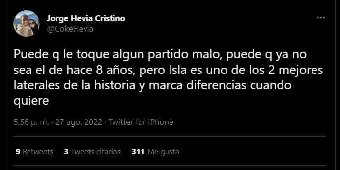 Coke Hevia Mauricio Isla Twitter