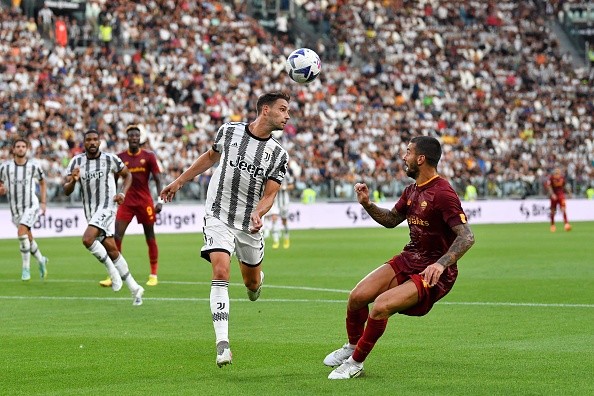 Acción de juego entre Juventus y Roma. Getty.