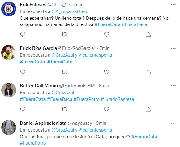 #FueraCata explotó en Twitter.