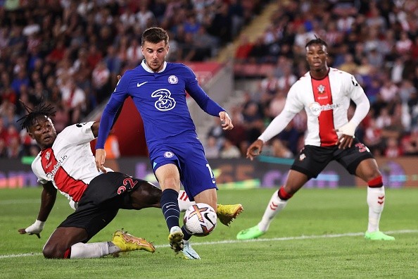 Acción de juego entre Chelsea y Soton. Getty.