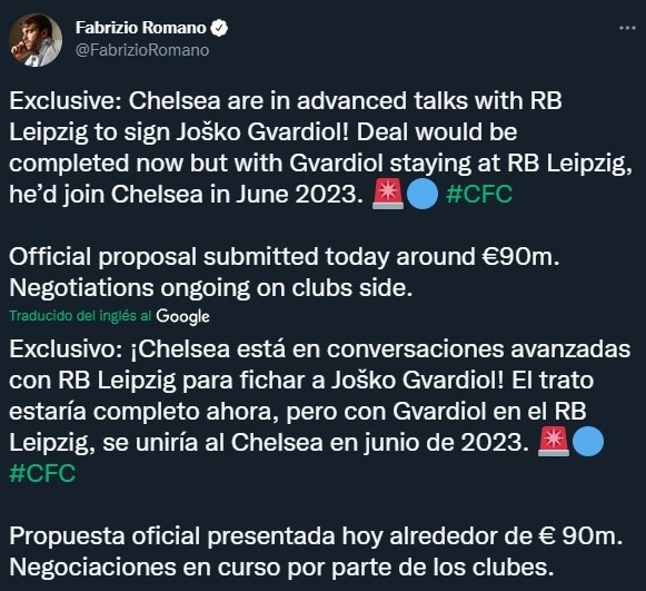 Gvardiol, cerca de Chelsea