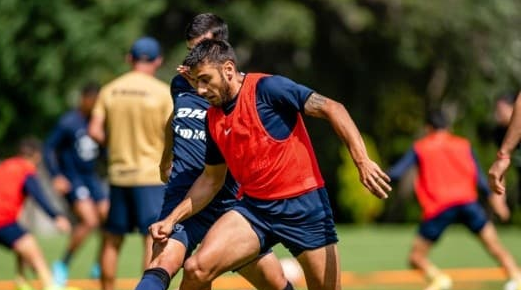 Salvio volvió a practicar con Pumas. (@PumasMX)