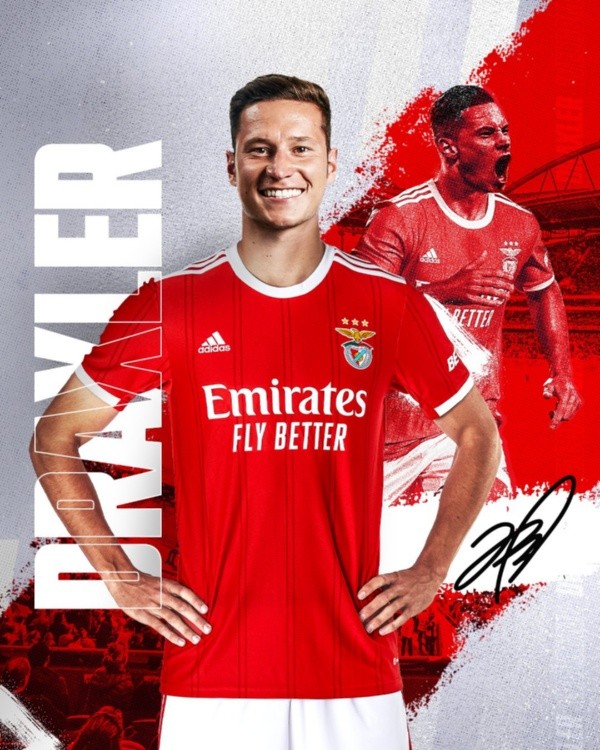 Benfica anunció a Draxler. (Twitter @SLBenfica)