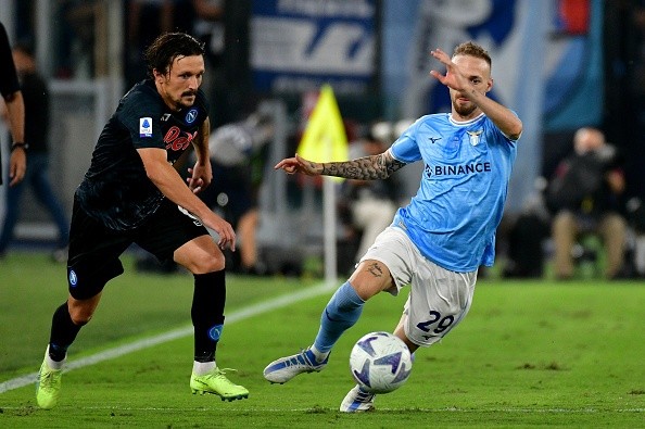 Acción entre Napoli y Lazio. Getty.