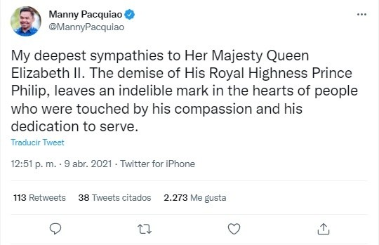 Foto: TW / Manny Pacquiao