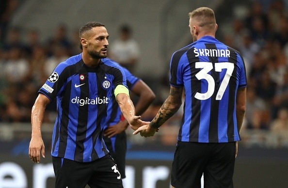 Inter en partido de Champions League. Getty.