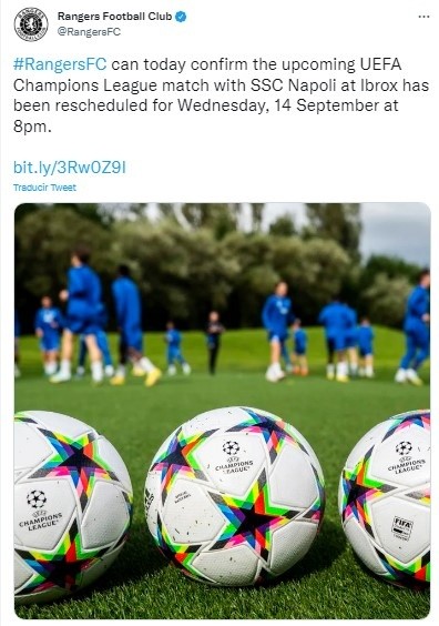 Fuente: Twitter Oficial Rangers (@RangersFC)