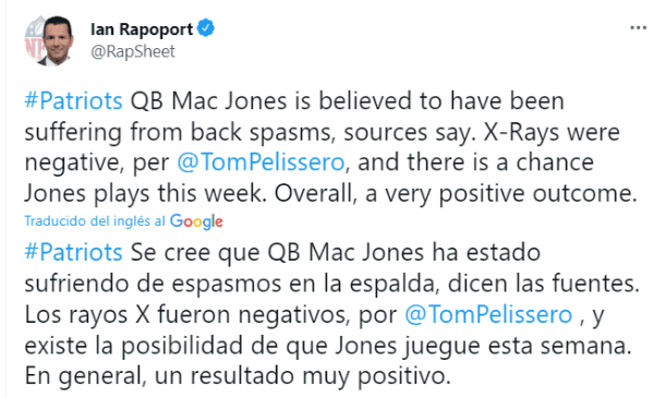 La lesión de Mac Jones (Foto: @RapSheet)