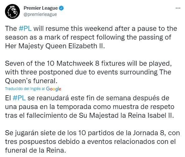 La Premier League confirmó su regreso, pero con 3 partidos menos: así se jugará fecha 8