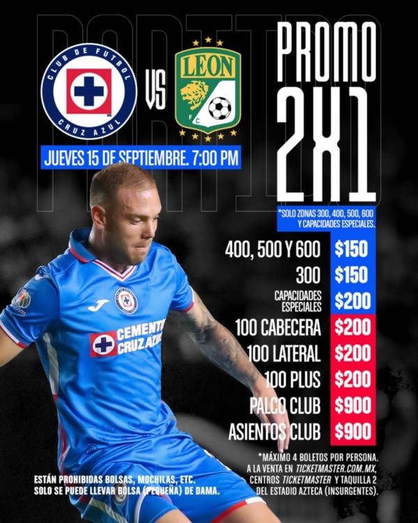 Boletos para Cruz Azul vs. León por el Apertura 2022 de la Liga MX: precios  y dónde comprarlos