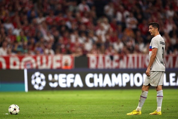 Lewandowski en partido ante Bayern Múnich. Getty.