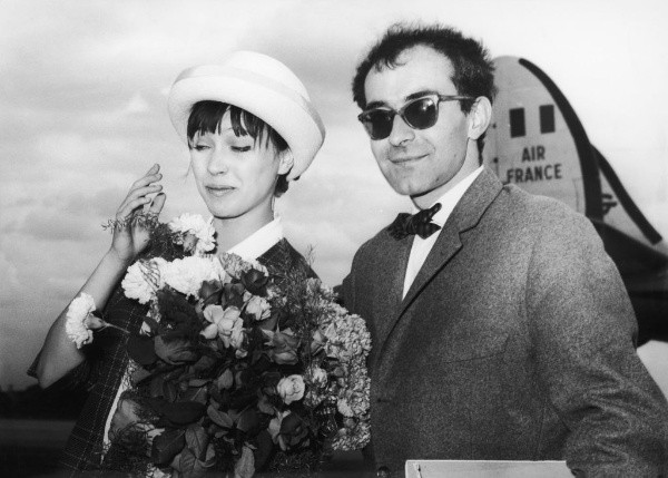 Jean-Luc Godard con su esposa durante seis años, Anna Karina. (Getty Images)