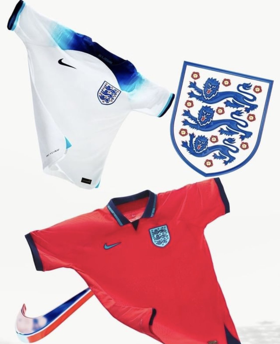 Camisetas de Inglaterra para Qatar 2022.