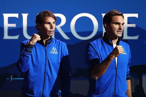 Nadal e Federer na Laver Cup em 2019. Créditos: Julian Finney/Getty Images