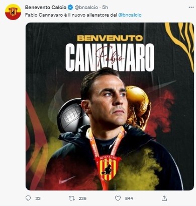 Fuente: Twitter Oficial Benevento (@bncalcio)