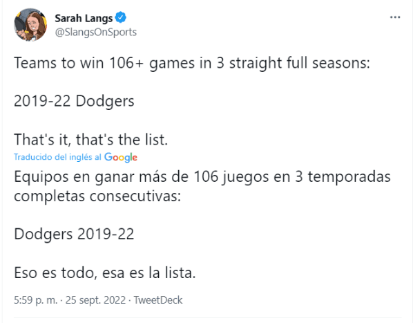 Récord de Dodgers y Urías (Foto: @SlangsOnSports)