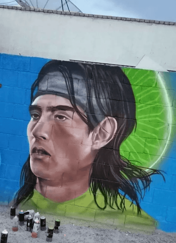 El mural para Carlos Acevedo. (FB Santos Forever)