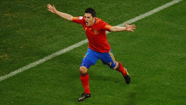 Goles importantes los del Guaje Villa, que lo convirtieron en el máximo anotador de España en los Mundiales (Getty Images)