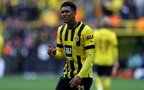 Bellingham en juego con Dortmund. Getty.