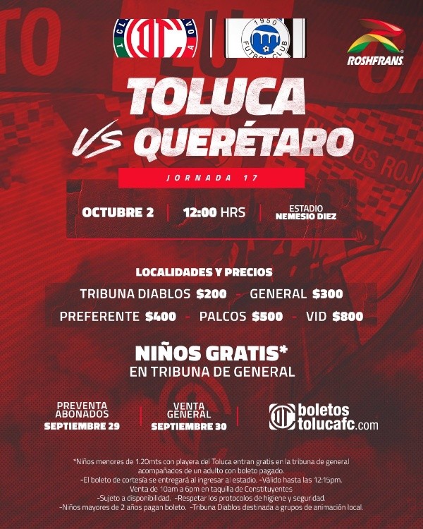 ¿Cuándo juega Toluca y Querétaro