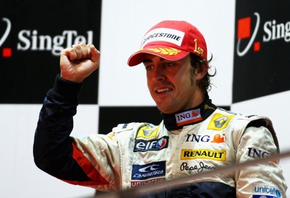 Fernando Alonso ganó con Renault el GP de Singapur de 2008 de la F1 (Foto: Getty Images)