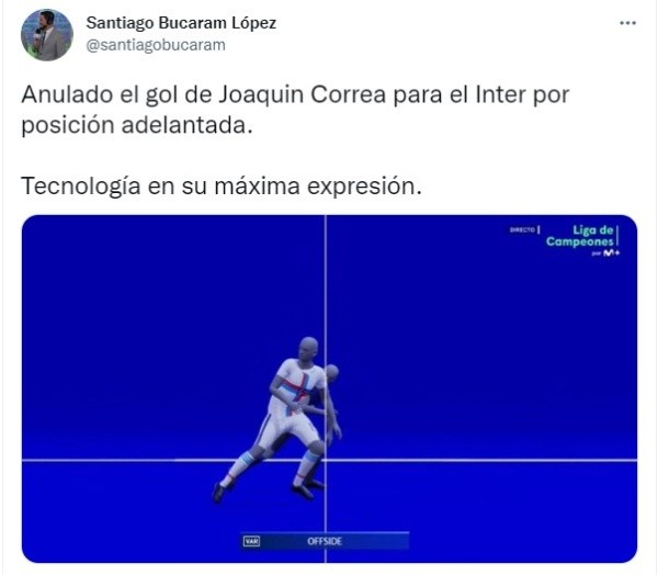 Fuera de lugar en el gol de Correa.