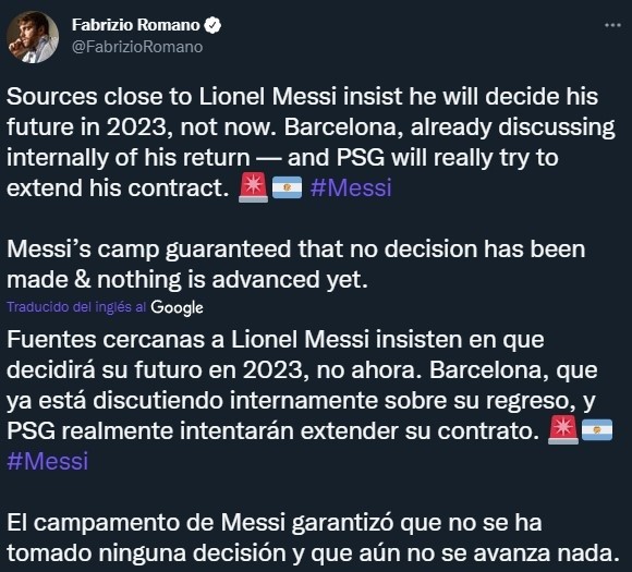 Messi no ha tomado una decisión aún