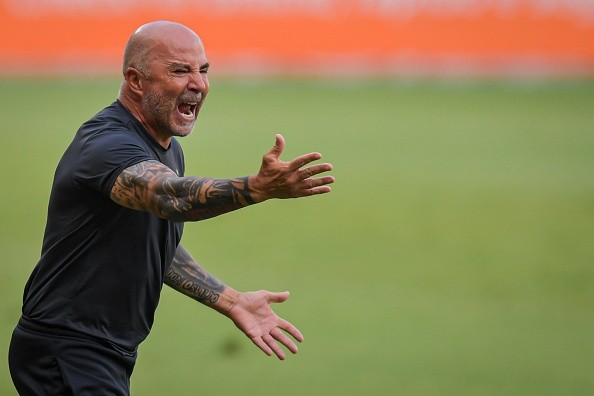 Jorge Sampaoli en dirección técnica. Getty.