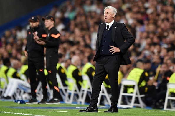Ancelotti en dirección de Real Madrid. Getty.