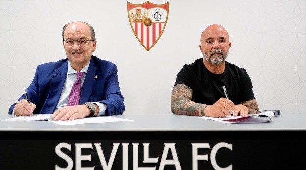 Sampaoli y la firma de su nuevo contrato con Sevilla