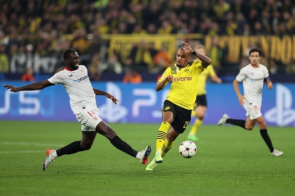 Acción de juego entre Sevilla y Borussia Dortmund. Getty.