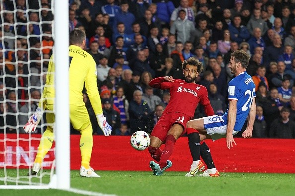 Salah en gol con Liverpool. Getty.