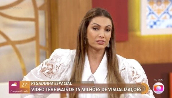 Patrícia Poeta no Encontro ao vivo. Foto: Reprodução/TV Globo
