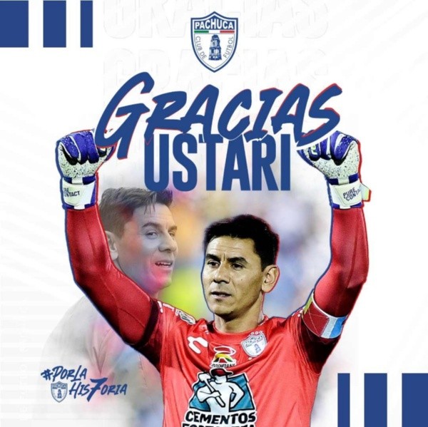 Imagen del Pachuca por los 100 partidos de Oscar Ustari en el club (Twitter Pachuca)