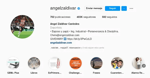Zaldivar quitó a Chivas de su biografía de Instagram.