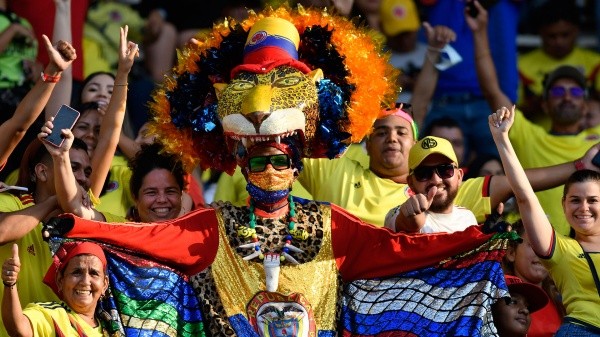 El color y los personajes son típicos de los colombianos cada vez que su selección participa de un Mundial (Getty Images)