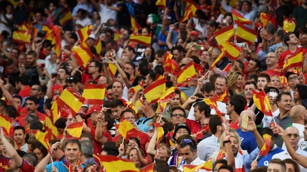 La Furia española en todo su esplendor cada vez que juega su selección en una Copa del Mundo (Getty Images)