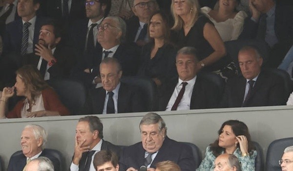 Joan Laporta en el palco del Bernabéu: Getty Images