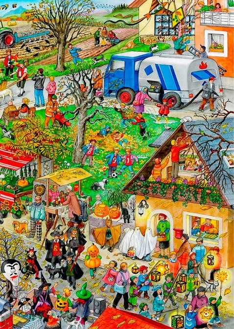 Encuentra al GATO NEGRO en la fiesta de Halloween