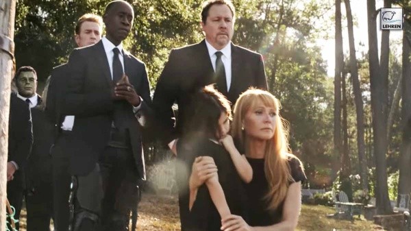 Pepper y Morgan en el funeral de Tony Stark, también pueden aparecer en la secuela. (Marvel Studios)