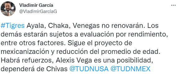 Los que no renovarán en Tigres. (@VladimirGarciaG)