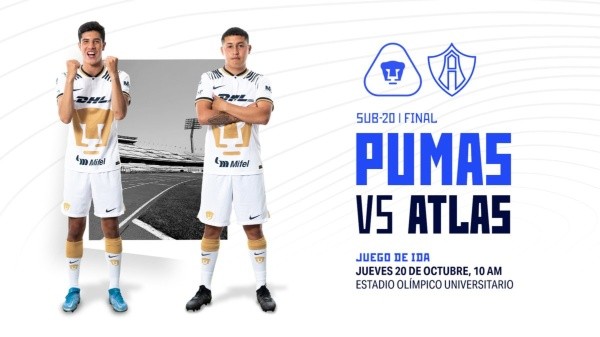 Pumas recibe a Atlas en CU. @PumasMXCantera