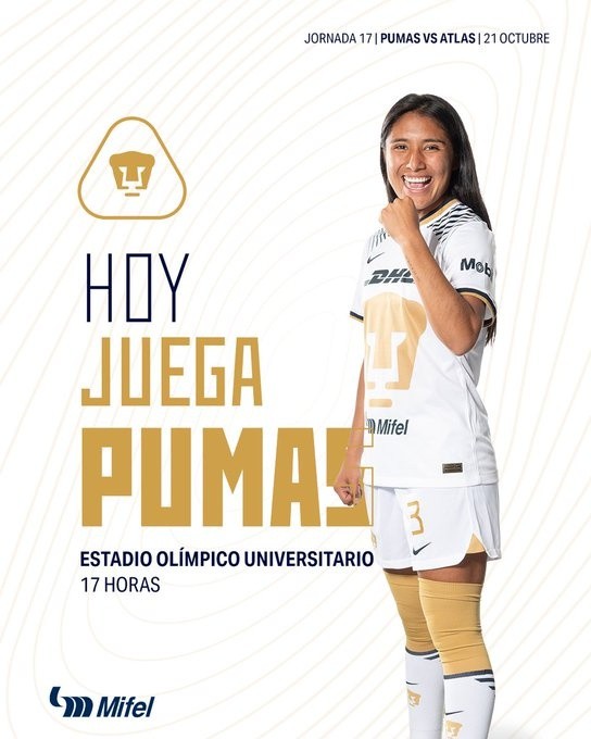 Pumas Femenil recibirá a Atlas en CU este viernes 21 de octubre. @PumasMXFemenil