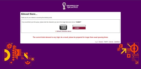 FIFA Ticketing Waiting list