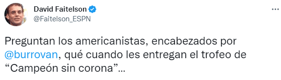 Faitelson se rie del América. (@Faitelson_ESPN)