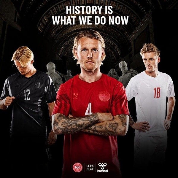 Camisetas de Dinamarca para Qatar 2022 (Hummel)