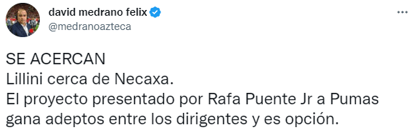 Rafa Puente Jr. gana terreno en Pumas. (@medranoazteca)
